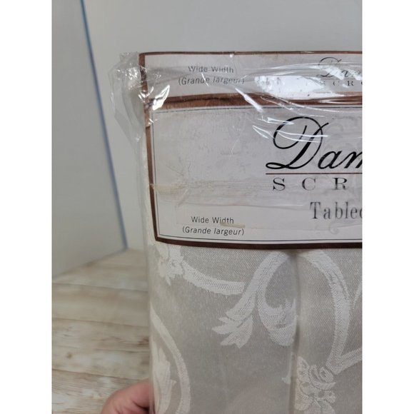 Damask  Scroll Tablecloth 70"‎ x 86" Oblong sunweave cotton/poly fabric NEW - Picture 3 of 10